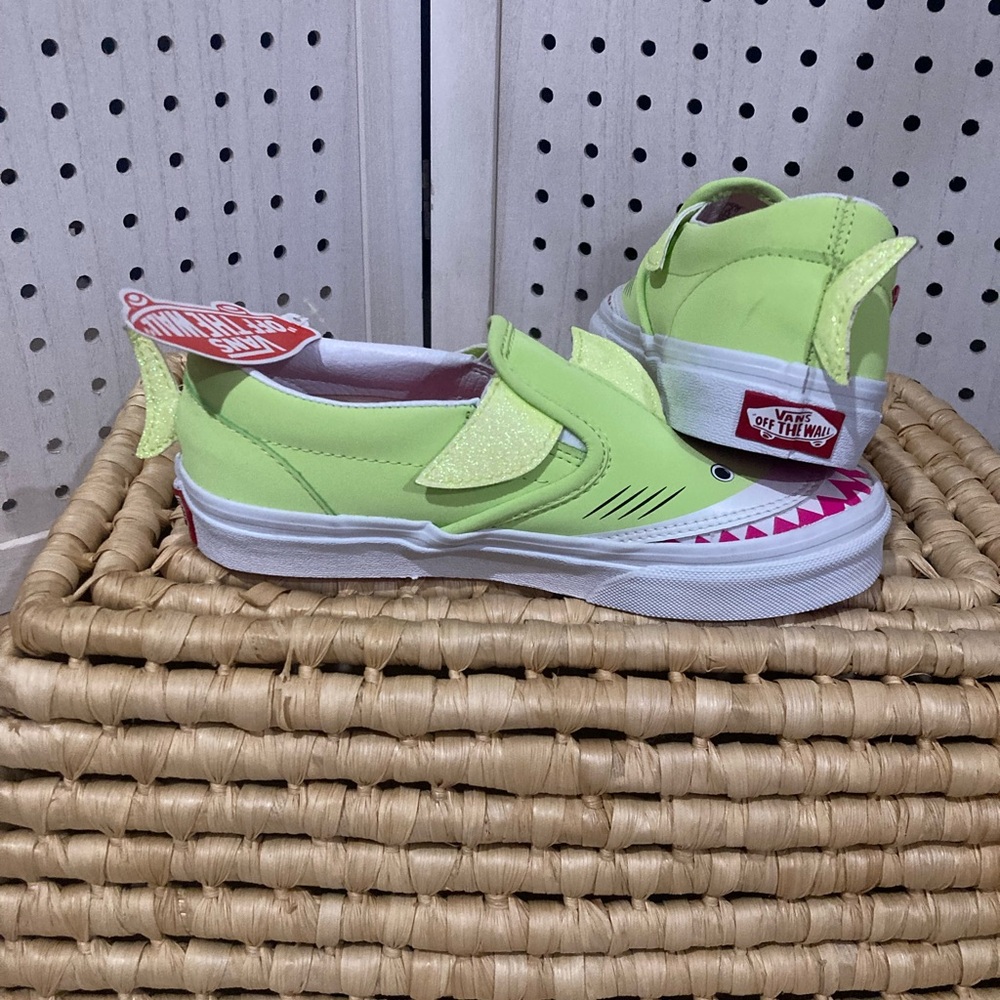 Vans Kids Lime Green Shark Sneakers